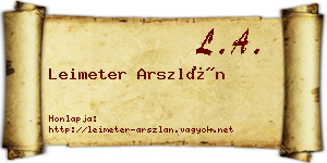 Leimeter Arszlán névjegykártya